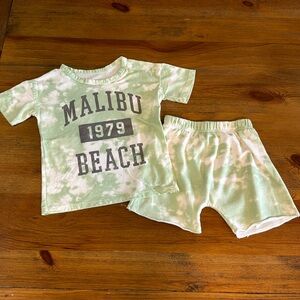 Unisex Kids Grayson Mini Miami Tie Dye Tee & Shorts Outfit 5T